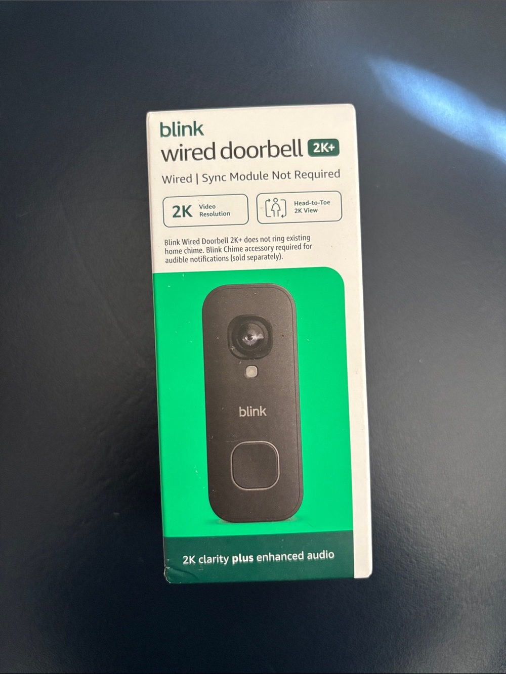 Blink Wired Doorbell 2K+ Video Doorbell - Black